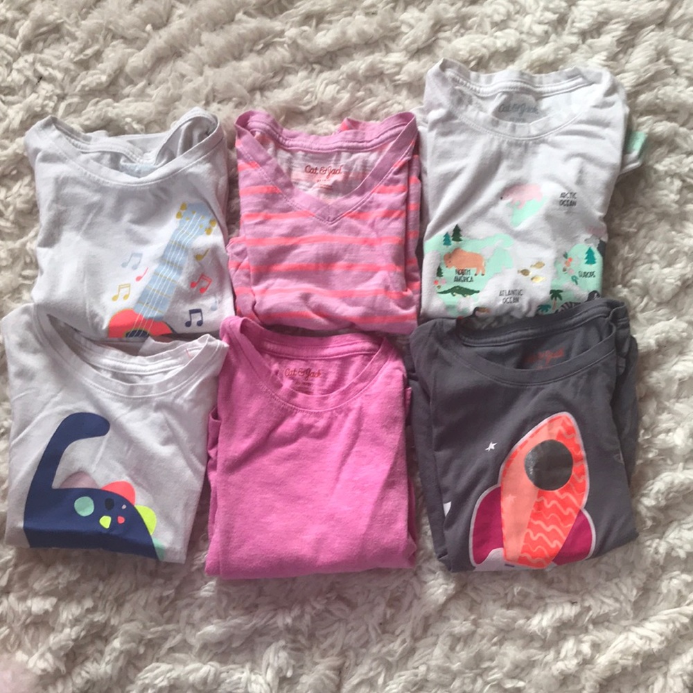 6 CAT & JACK GIRLS TEES